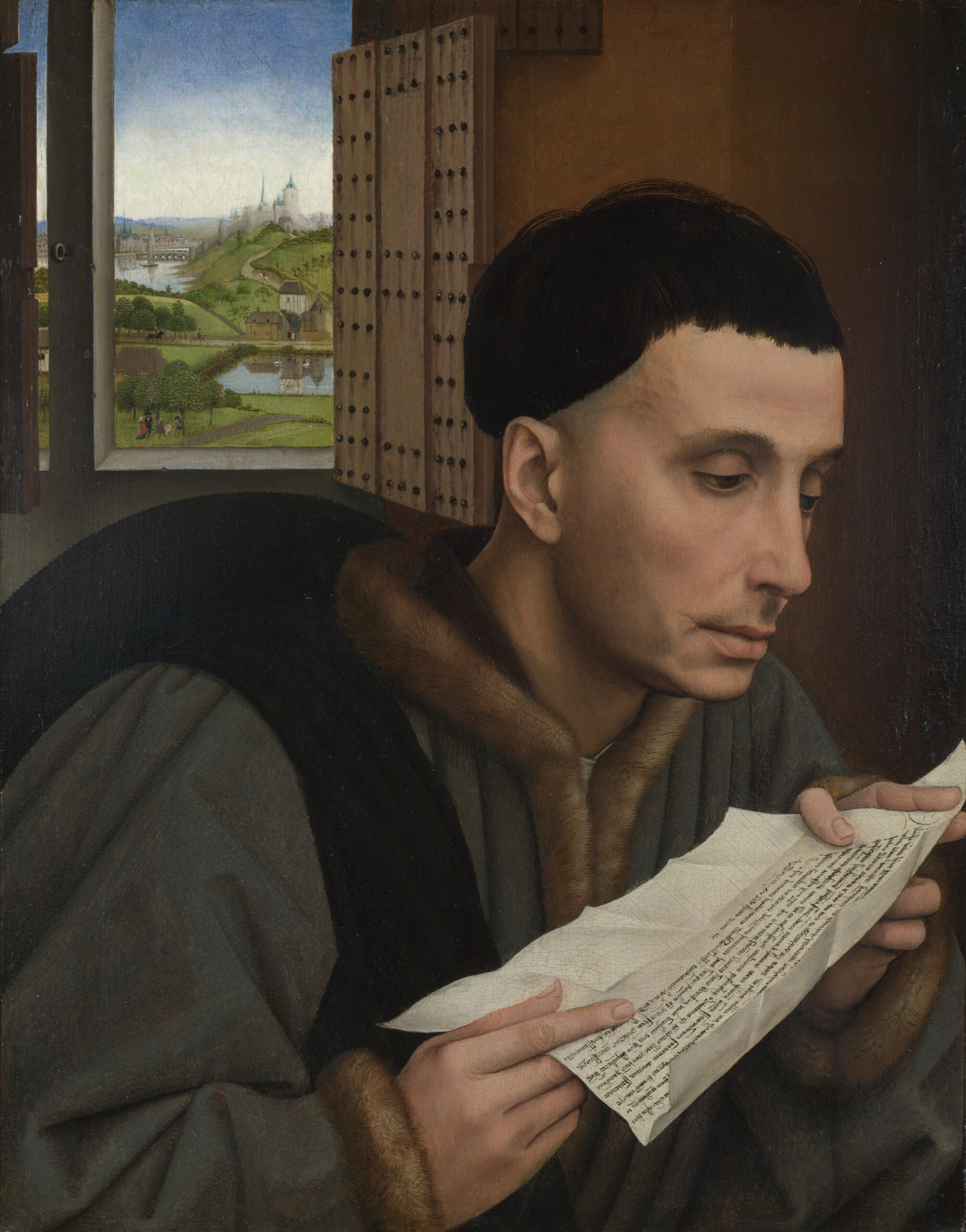 Full title: A Man Reading (Saint Ivo?)